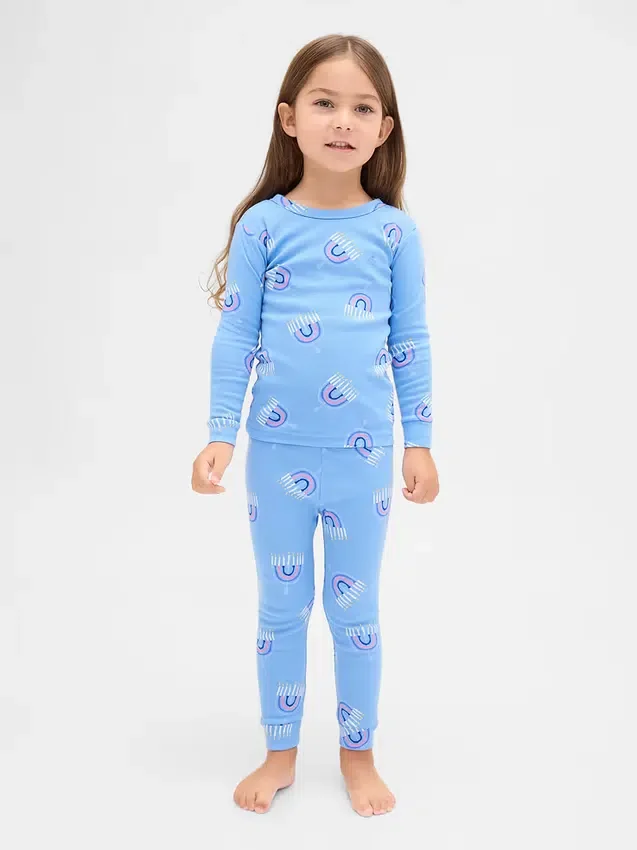 Conjunto de pijama de fiestas de algodón orgánico cepillado para niños y bebés