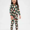 Conjunto de pijama de fiestas de algodón orgánico cepillado para niños y bebés