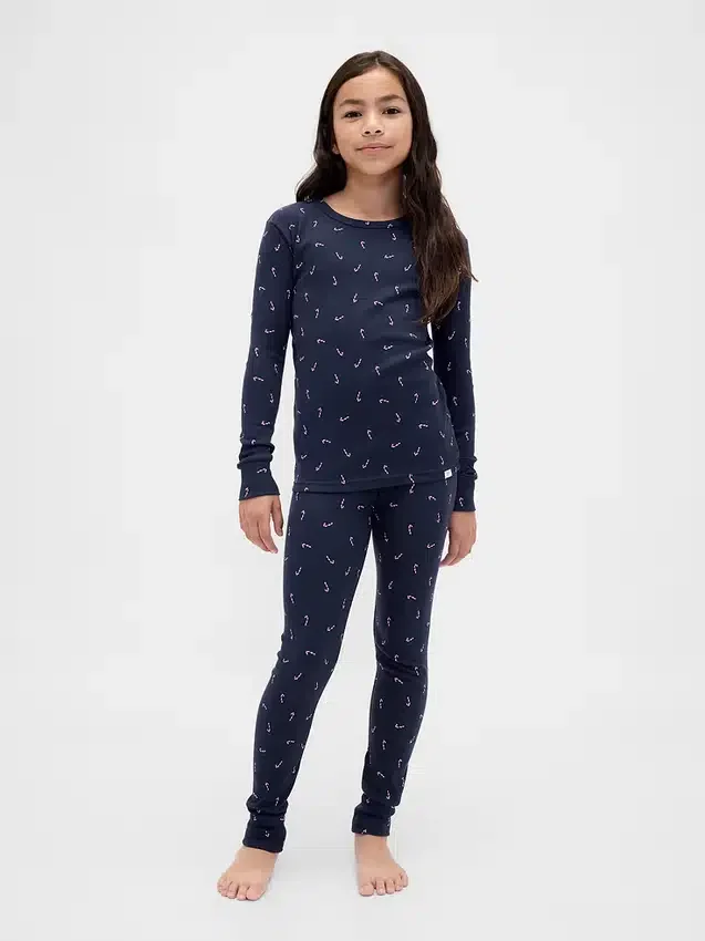 Conjunto de pijama de fiestas de algodón orgánico cepillado para niños y bebés