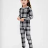 Conjunto de pijama de fiestas de algodón orgánico cepillado para niños y bebés