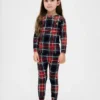 Conjunto de pijama de fiestas de algodón orgánico cepillado para niños y bebés
