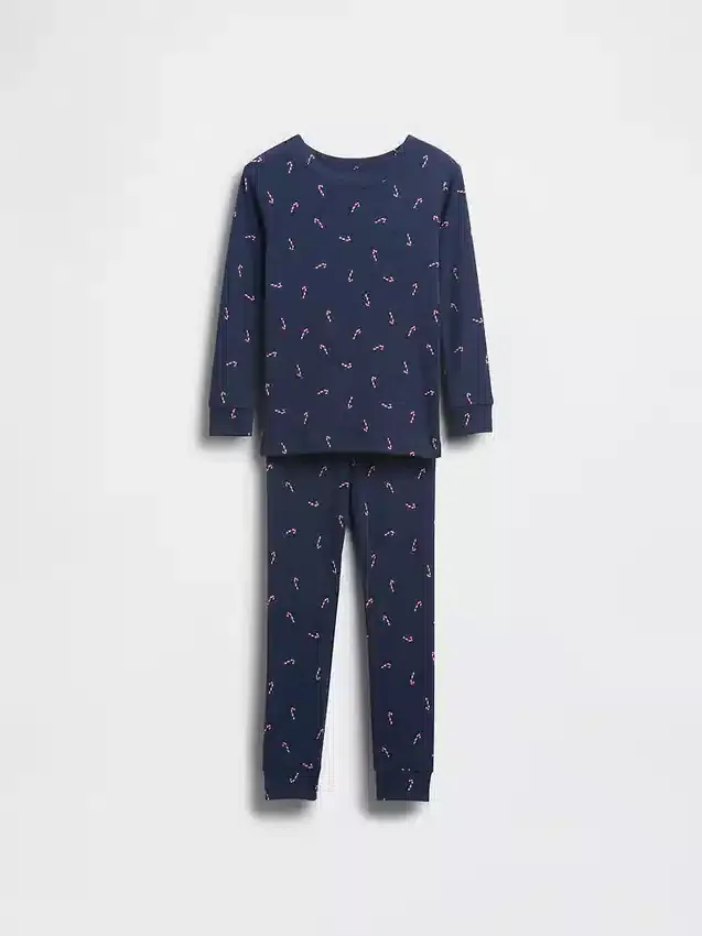 Conjunto de pijama de fiestas de algodón orgánico cepillado para niños y bebés