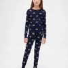 Conjunto de pijama de fiestas de algodón orgánico cepillado para niños y bebés