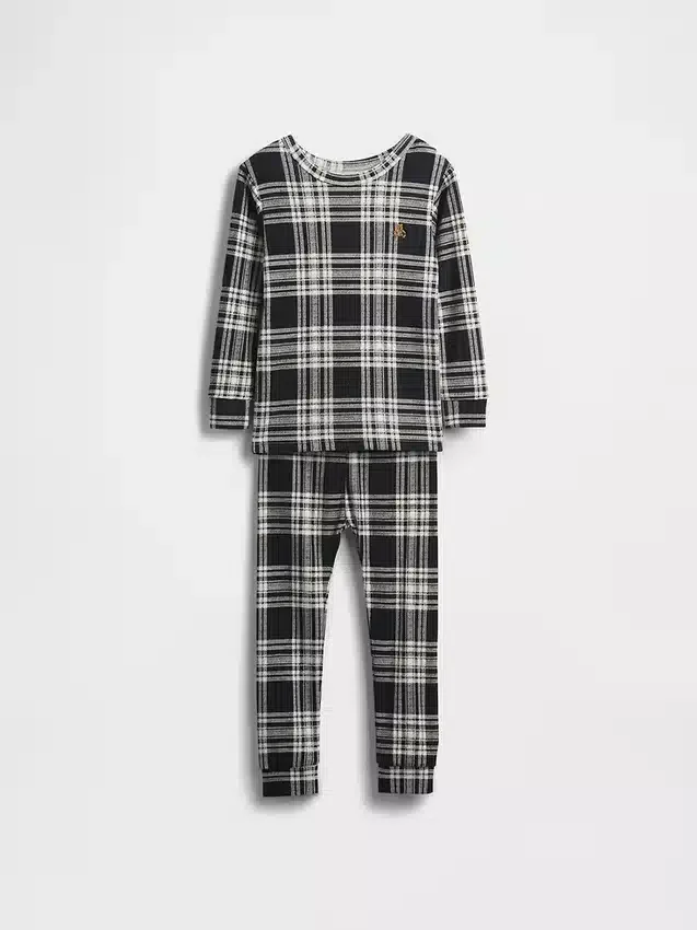 Conjunto de pijama de fiestas de algodón orgánico cepillado para niños y bebés