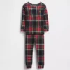 Conjunto de pijama de fiestas de algodón orgánico cepillado para niños y bebés