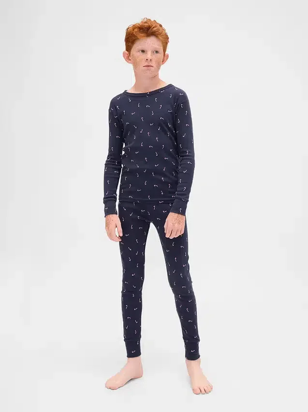 Conjunto de pijama de fiestas de algodón orgánico cepillado para niños y bebés
