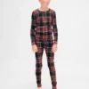 Conjunto de pijama de fiestas de algodón orgánico cepillado para niños y bebés