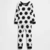Conjunto de pijama de fútbol de algodón orgánico cepillado para Bebé y Niño