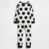Conjunto de pijama de fútbol de algodón orgánico cepillado para Bebé y Niño