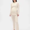 Conjunto de pijama de modal acanalado premamá