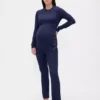 Conjunto de pijama de modal acanalado premamá
