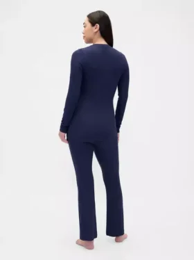 Conjunto de pijama de modal acanalado premamá