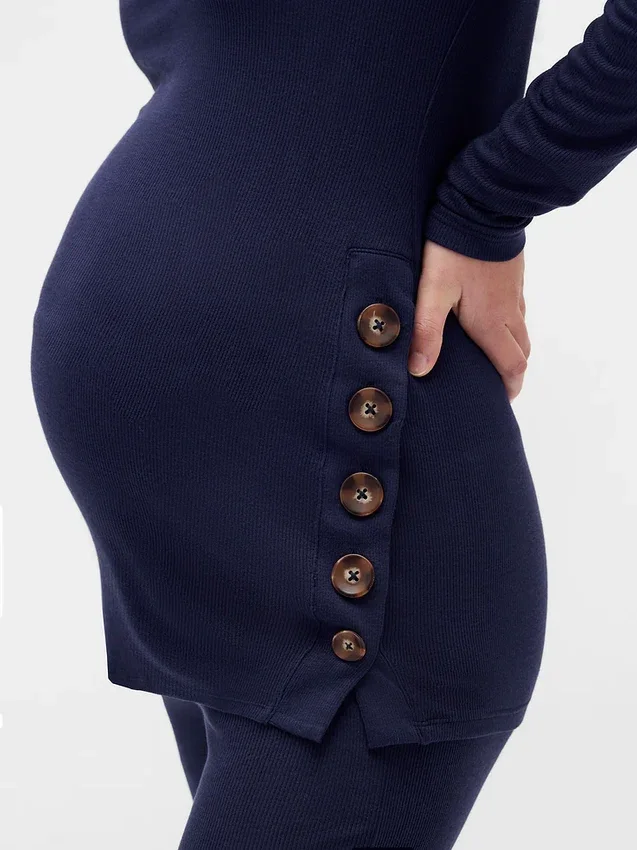 Conjunto de pijama de modal acanalado premamá
