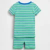 Conjunto de pijama de pantalones cortos a rayas de algodón cepillado orgánico para bebés y niños pequeños