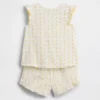 Conjunto de pijama de pantalones cortos con volantes y estampado de frutas reciclado para bebés y niños pequeños