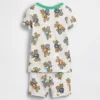 Conjunto de pijama de pantalones cortos de algodón orgánico cepillado Brannan Bear para bebés y niños pequeños