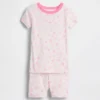 Conjunto de pijama de pantalones cortos de algodón orgánico cepillado con diseño de conchas marinas para Bebé y Niño