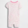 Conjunto de pijama de pantalones cortos de algodón orgánico cepillado con diseño de conchas marinas para Bebé y Niño