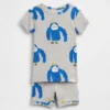 Conjunto de pijama de pantalones cortos de algodón orgánico cepillado con gorila para bebés y niños