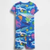 Conjunto de pijama de pantalones cortos de algodón orgánico cepillado con motivos de criaturas marinas para bebés y niños