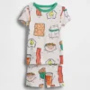 Conjunto de pijama de pantalones cortos de algodón orgánico cepillado para bebés y niños pequeños