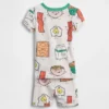 Conjunto de pijama de pantalones cortos de algodón orgánico cepillado para bebés y niños pequeños
