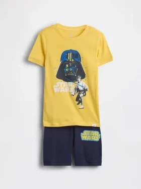 Conjunto de pijama de pantalones cortos de algodón orgánico cepillado para niños de Star Wars
