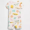 Conjunto de pijama de pantalones cortos de algodón orgánico cepillado «Pasta» para Bebé y Niño