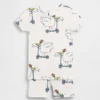 Conjunto de pijama de pantalones cortos de algodón orgánico cepillado «Scooter Seagull» para Bebé y Niño