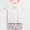 Conjunto de pijama de pantalones cortos de punto acanalado reciclado de Winnie the Pooh para niños