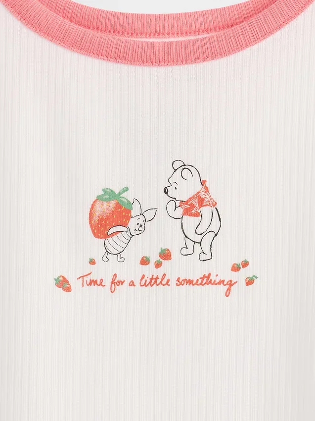 Conjunto de pijama de pantalones cortos de punto acanalado reciclado de Winnie the Pooh para niños
