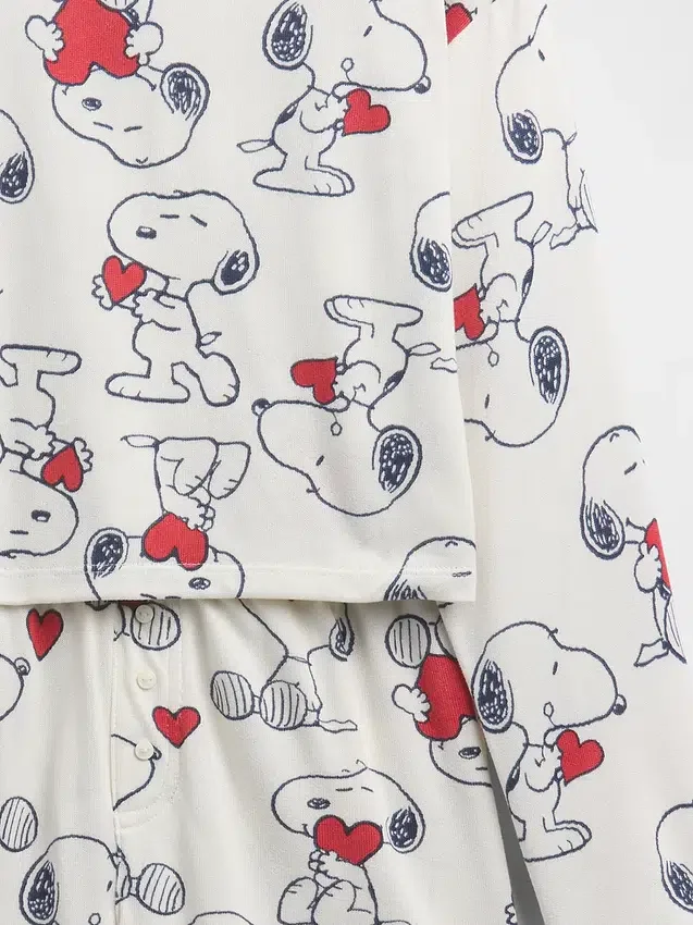 Conjunto de pijama de pantalones cortos de Snoopy reciclado para niños