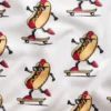 Conjunto de pijama de pantalones cortos para niños de algodón orgánico cepillado con diseño de perrito caliente