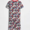 Conjunto de pijama de pantalones cortos para niños de Spider-Man de algodón orgánico cepillado