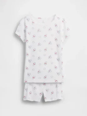 Conjunto de pijama de pantalones cortos para niños de Winnie the Pooh en algodón orgánico cepillado