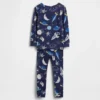 Conjunto de pijama espacial de algodón orgánico cepillado para bebés y niños