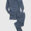 Conjunto de pijama Henley de algodón orgánico para niños