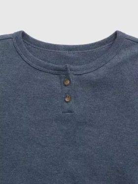 Conjunto de pijama Henley de algodón orgánico para niños