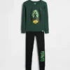 Conjunto de pijama infantil de algodón cepillado orgánico «Wicked»