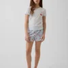 Conjunto de pijama infantil de punto acanalado reciclado con pantalones cortos