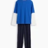 Conjunto de pijama infantil reciclado con bloques de color