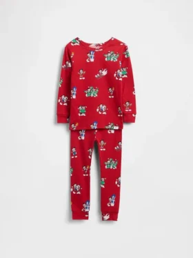 Conjunto de pijama navideño de algodón orgánico cepillado GAP × Disney para niños y bebés