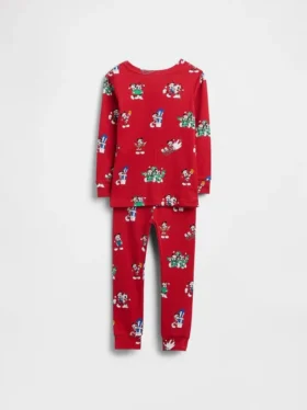 Conjunto de pijama navideño de algodón orgánico cepillado GAP × Disney para niños y bebés