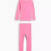 Conjunto de pijama orgánico de algodón cepillado con esqueleto que brilla en la oscuridad para Bebé y Niño