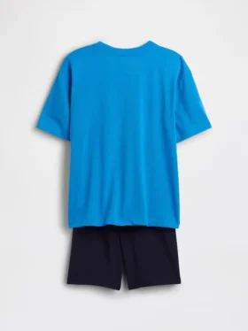 Conjunto de pijama oversize reciclado para niños con pantalones cortos de fútbol