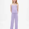 Conjunto de pijama para niños con camiseta sin mangas de punto pointelle reciclado