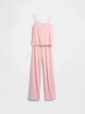 Conjunto de pijama para niños con camiseta sin mangas de punto pointelle reciclado