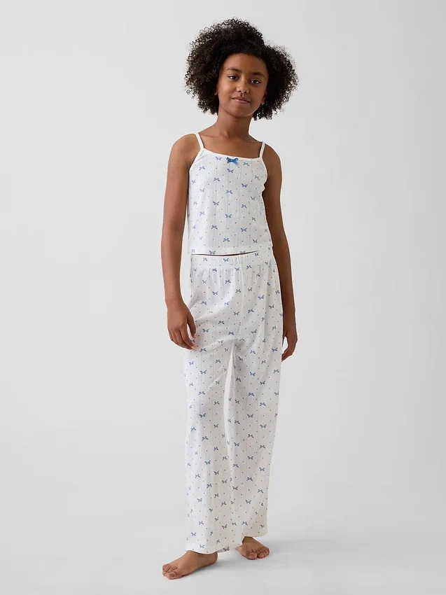 Conjunto de pijama para niños con camiseta sin mangas de punto pointelle reciclado