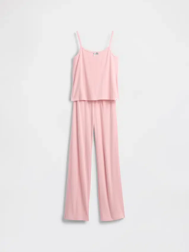 Conjunto de pijama para niños con camiseta sin mangas de punto pointelle reciclado