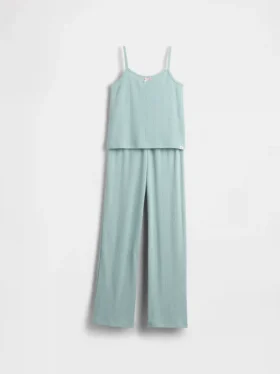 Conjunto de pijama para niños con camiseta sin mangas de punto pointelle reciclado